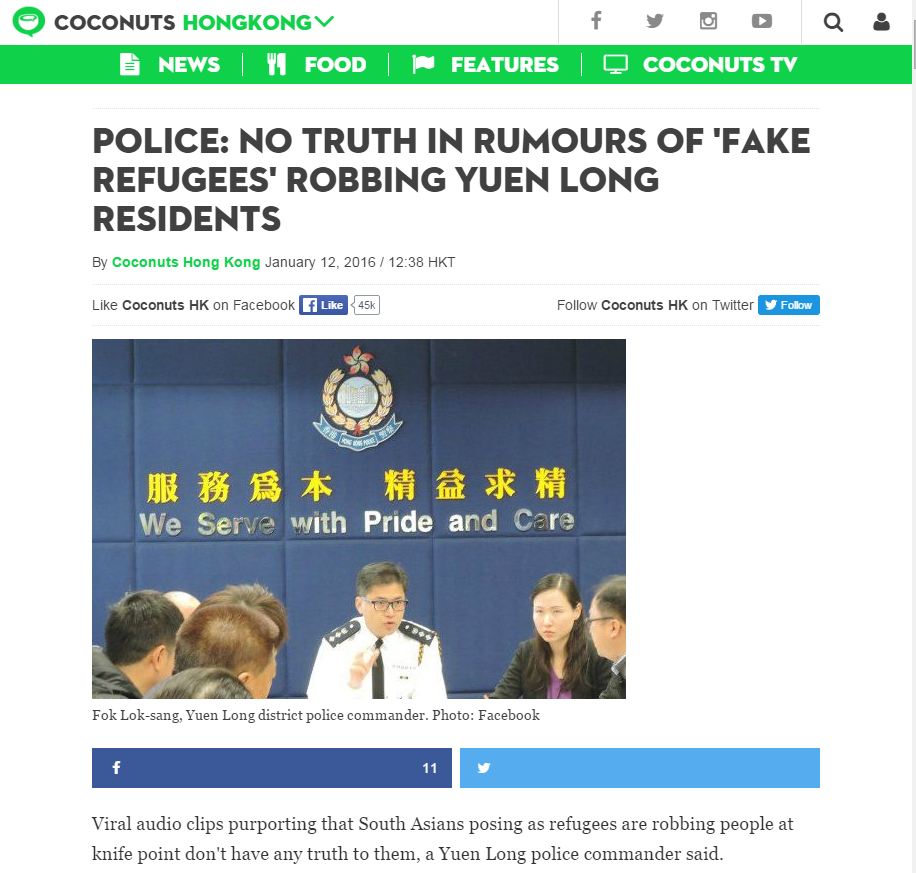 Rumours about Fake Refugee