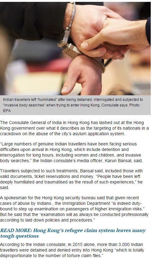 SCMP Hong Kong Targeting Of Indian Travellers Feb 28 2016.JPG 1