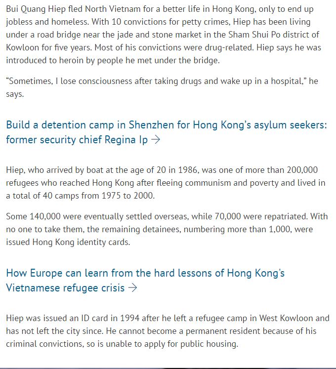SCMP 22 March 2016 Former Vietnamese Refugees Lives in a Bridge