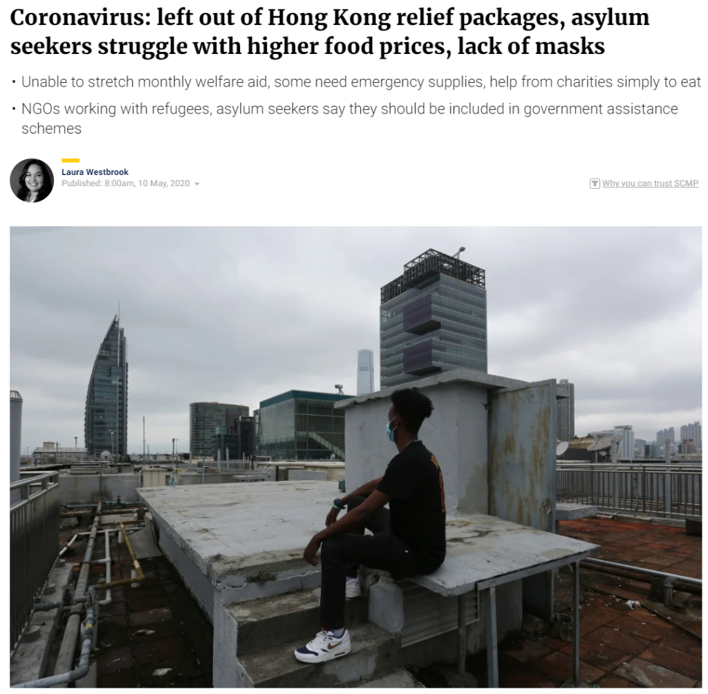 SCMP - Asylum seekers struggle with high food prices - 10May2020